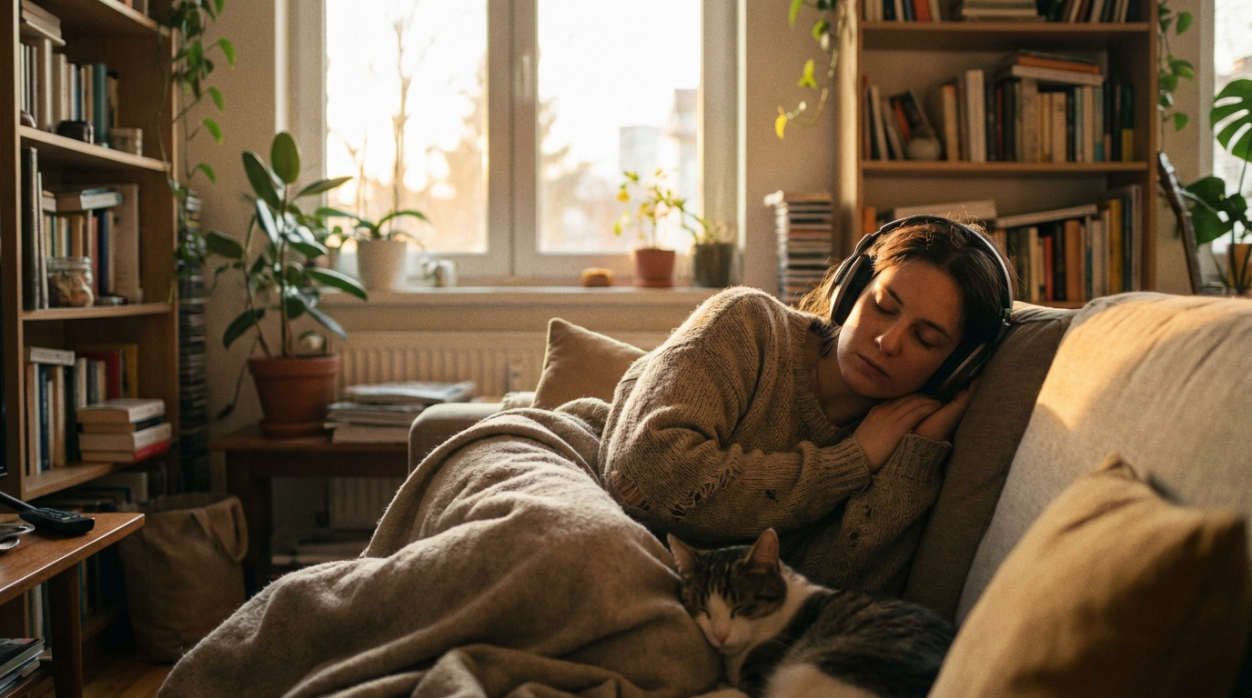 Khoảnh khắc thư giãn khi nghe truyện audio nhẹ nhàng