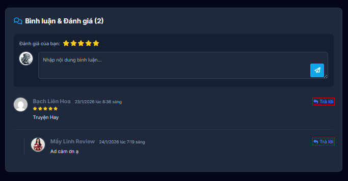 Chức năng bình luận và đánh giá