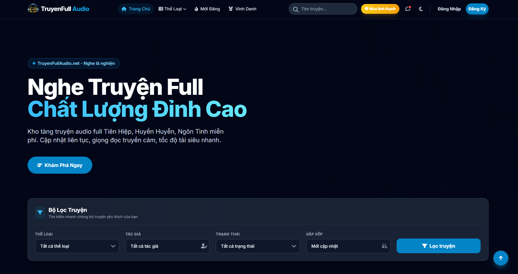 TruyenFullAudio.Net homepage