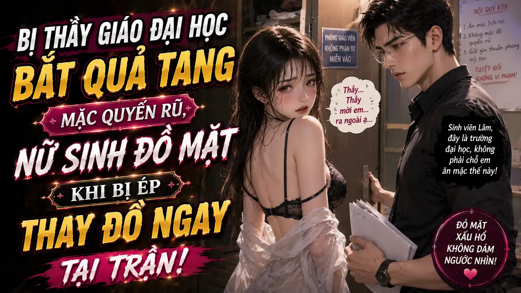 BỊ THẦY GIÁO ĐẠI HỌC BẮT QUẢ TANG MẶC QUYẾN RŨ, NỮ SINH ĐỎ MẶT KHI BỊ ÉP THAY ĐỒ NGAY TẠI TRẬN thumbnail