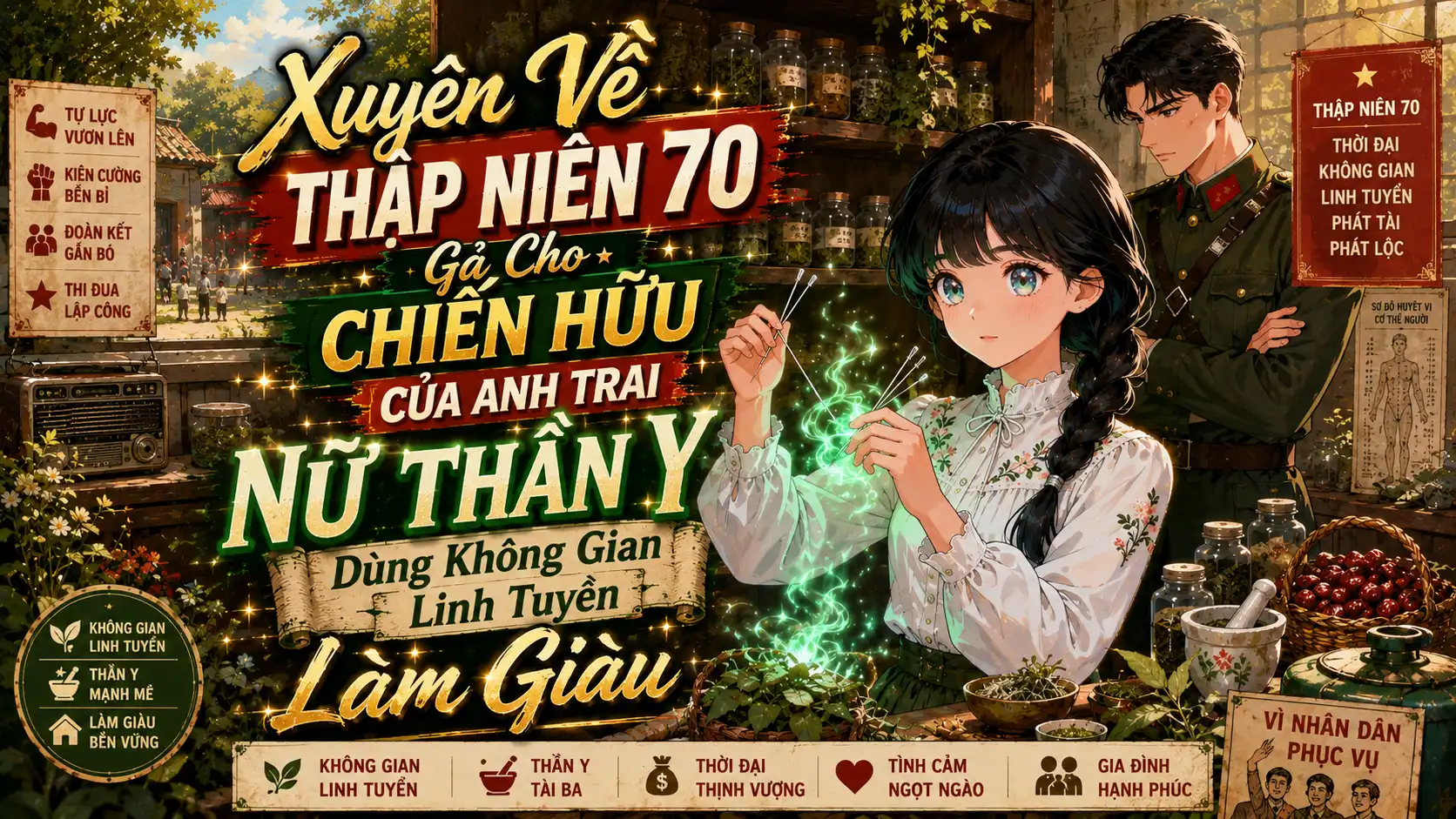 Xuyên Về Thập Niên 70 Gả Cho Chiến Hữu Của Anh Trai Nữ Thần Y Dùng Không Gian Linh Tuyền Làm Giàu thumbnail