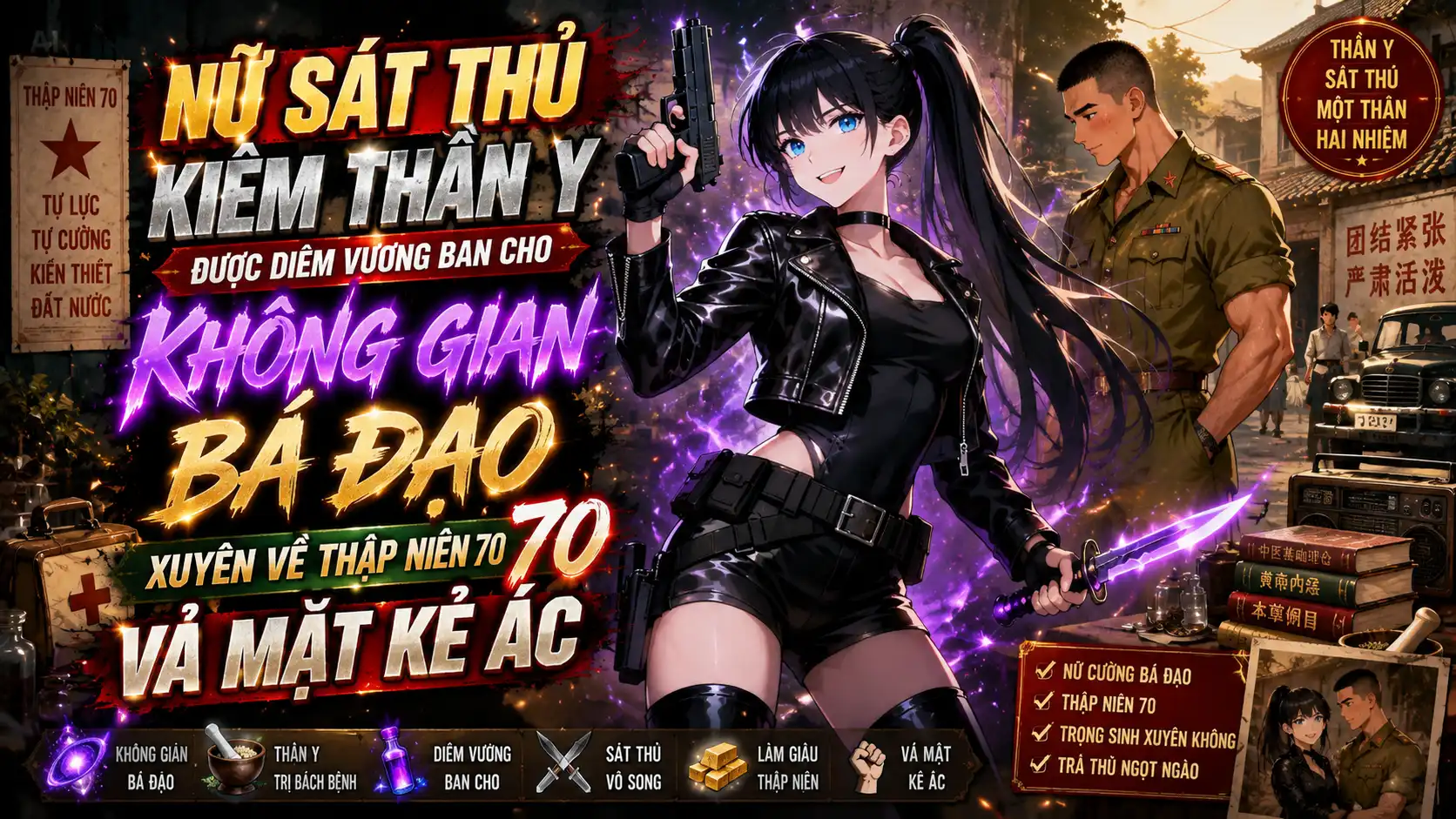 NỮ SÁT THỦ KIÊM THẦN Y ĐƯỢC DIÊM VƯƠNG BAN CHO KHÔNG GIAN BÁ ĐẠO XUYÊN VỀ THẬP NIÊN 70 VẢ MẶT KẺ ÁC thumbnail