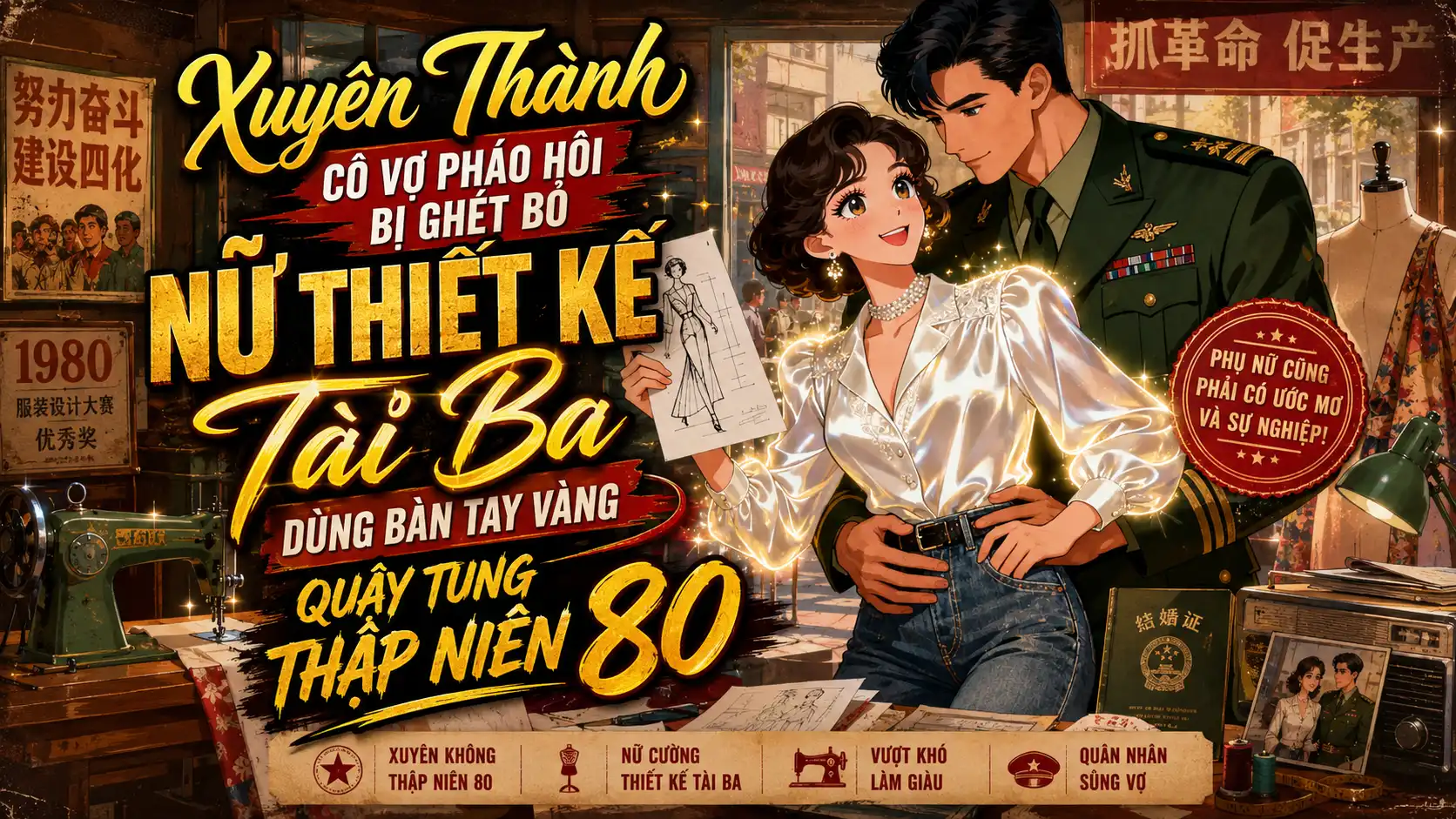 Xuyên Thành Cô Vợ Pháo Hôi Bị Ghét Bỏ Nữ Thiết Kế Tài Ba Dùng Bàn Tay Vàng Quậy Tung Thập Niên 80 thumbnail