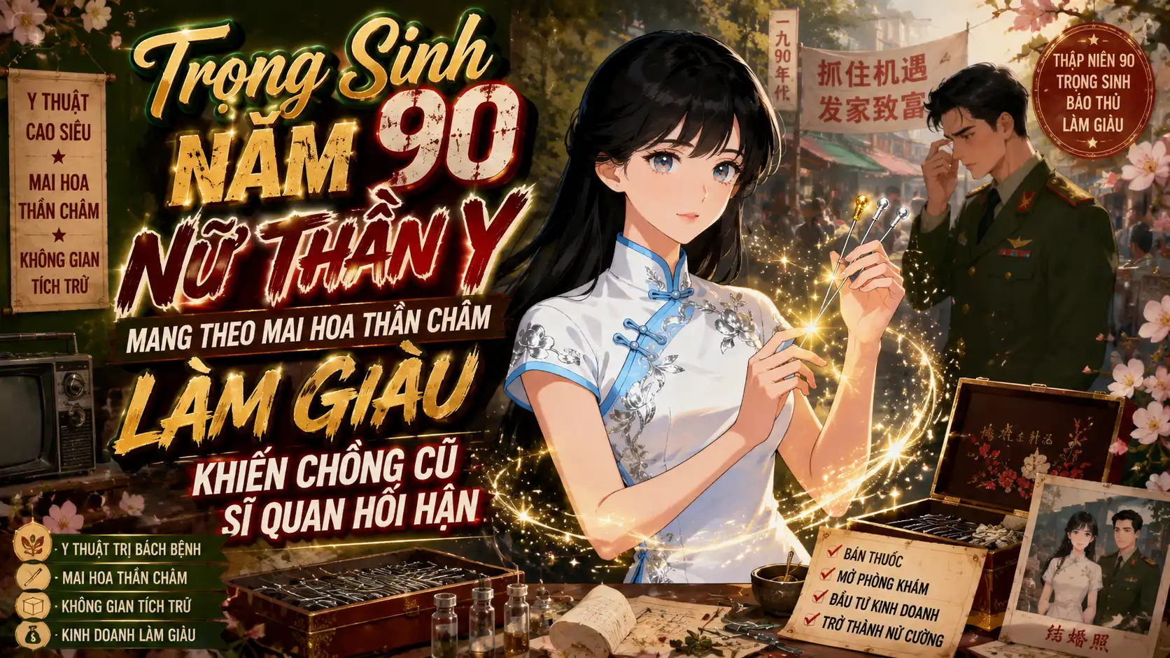 Trọng Sinh Năm 90 Nữ Thần Y Mang Theo Mai Hoa Thần Châm Làm Giàu Khiến Chồng Cũ Sĩ Quan Hối Hận thumbnail