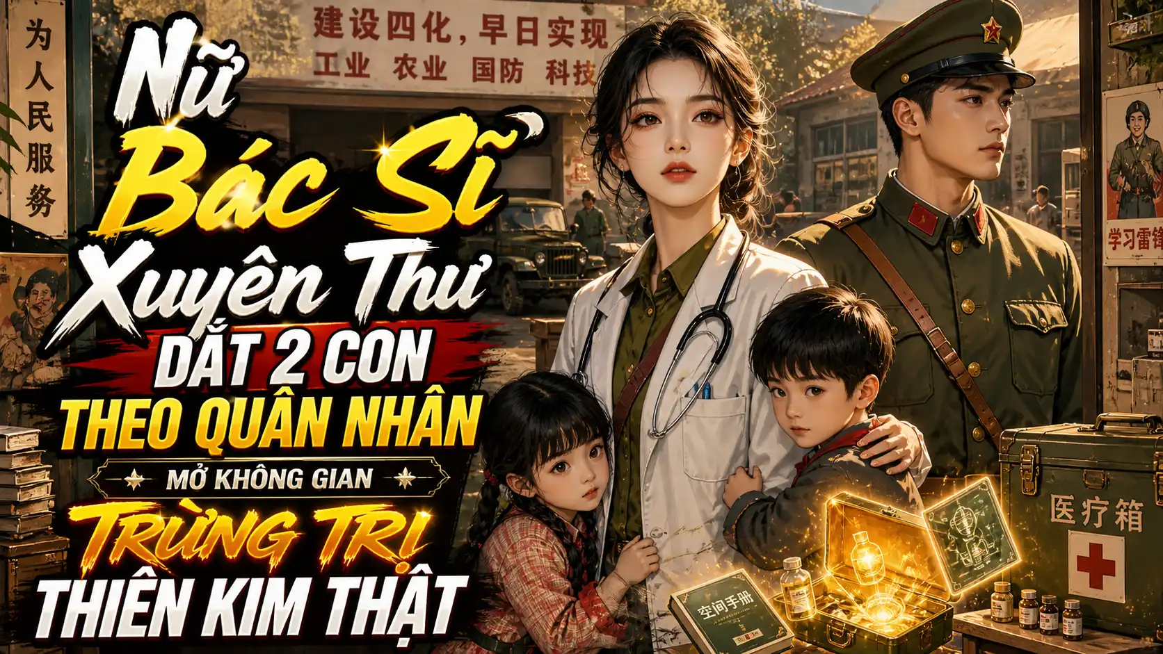 NỮ BÁC SĨ XUYÊN THƯ DẮT 2 CON THEO CHỒNG QUÂN NHÂN MỞ KHÔNG GIAN TRỪNG TRỊ THIÊN KIM THẬT thumbnail