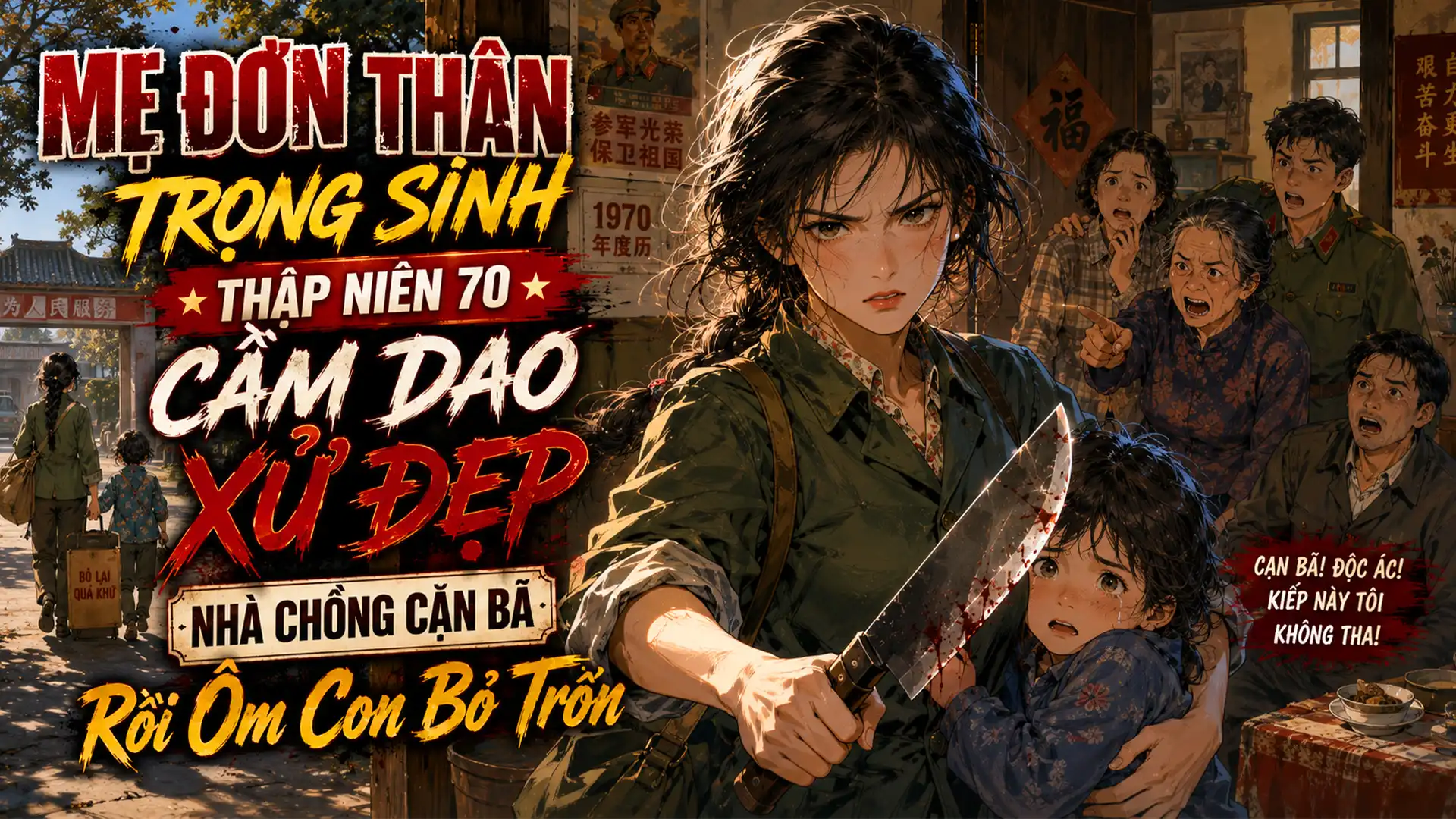 MẸ ĐƠN THÂN TRỌNG SINH THẬP NIÊN 70 CẦM DAO XỬ ĐẸP NHÀ CHỒNG CẶN BÃ RỒI ÔM CON BỎ TRỐN thumbnail