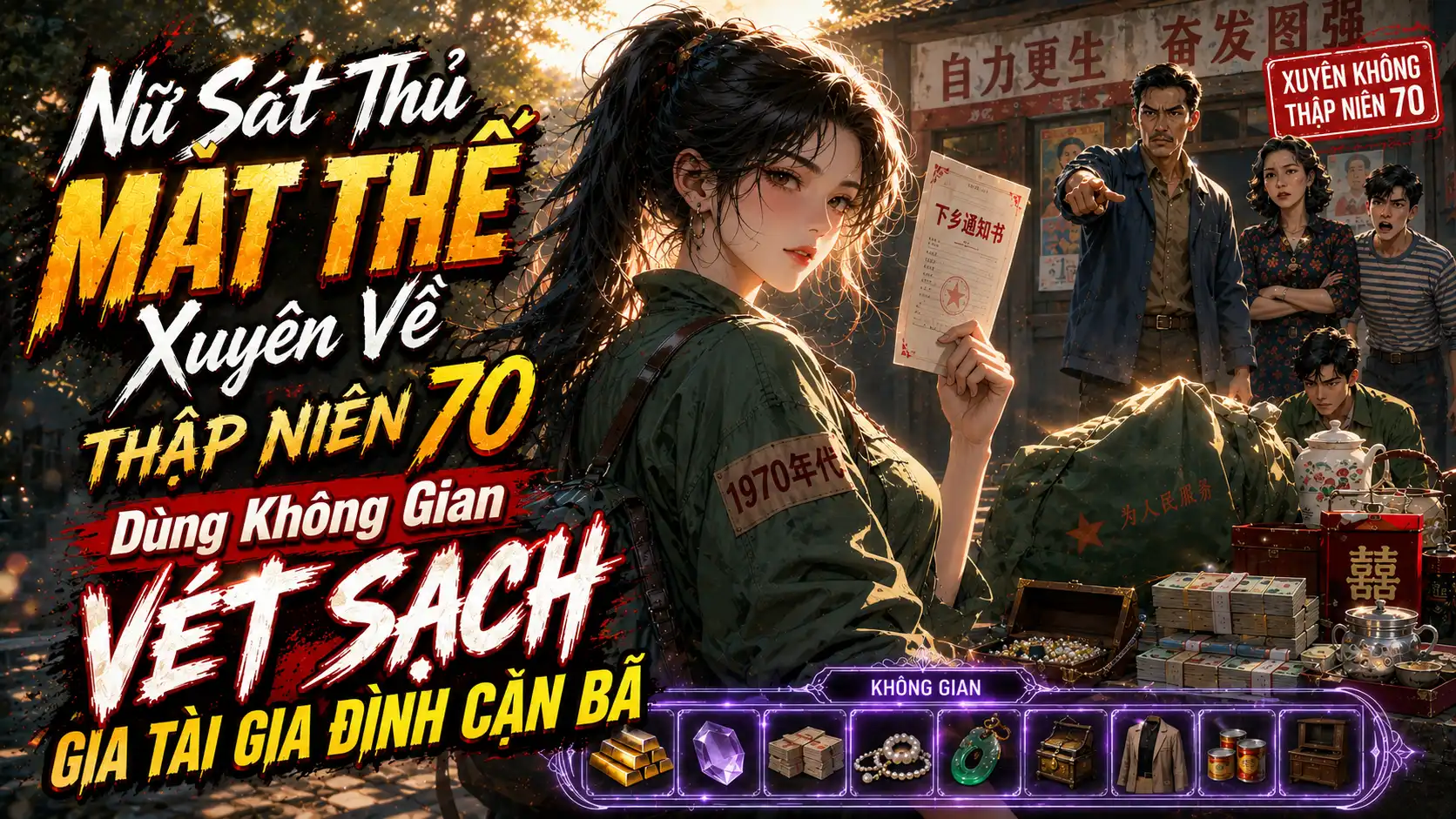 Nữ Sát Thủ Mạt Thế Xuyên Về Thập Niên 70 Dùng Không Gian Vét Sạch Gia Tài Gia Đình Cặn Bã thumbnail