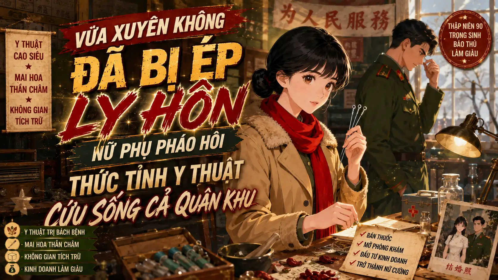 Vừa Xuyên Không Đã Bị Ép Ly Hôn Nữ Phụ Pháo Hôi Thức Tỉnh Y Thuật Cứu Sống Cả Quân Khu thumbnail