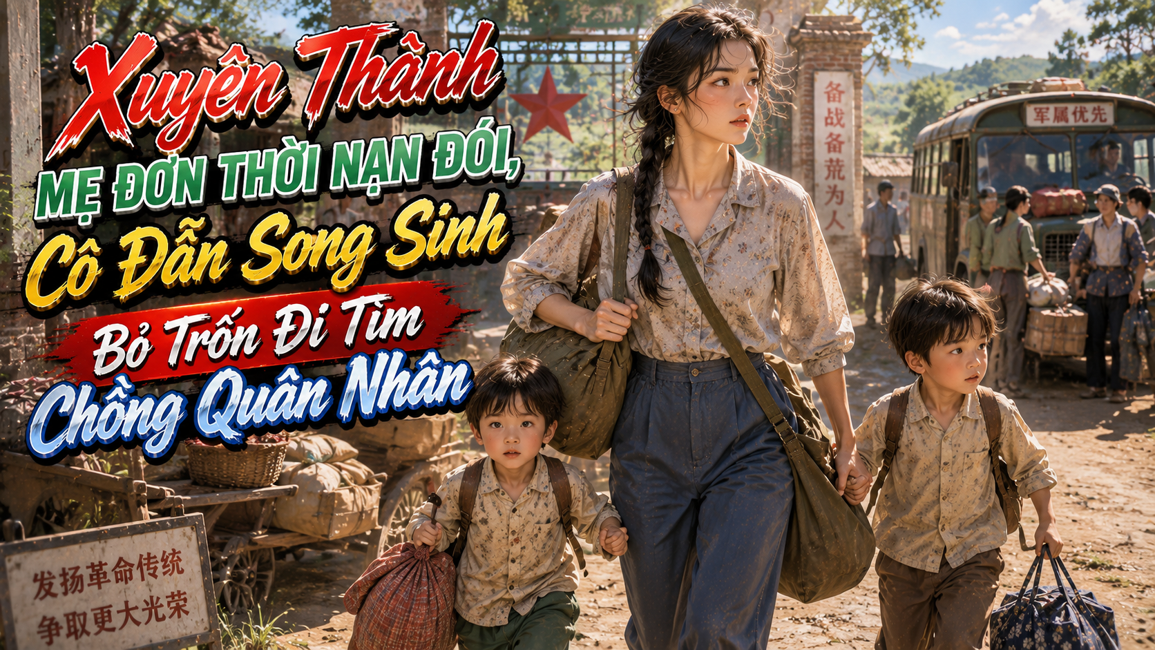 Xuyên Thành Mẹ Đơn Thời Nạn Đói, Cô Dẫn Song Sinh Bỏ Trốn Đi Tìm Chồng Quân Nhân thumbnail