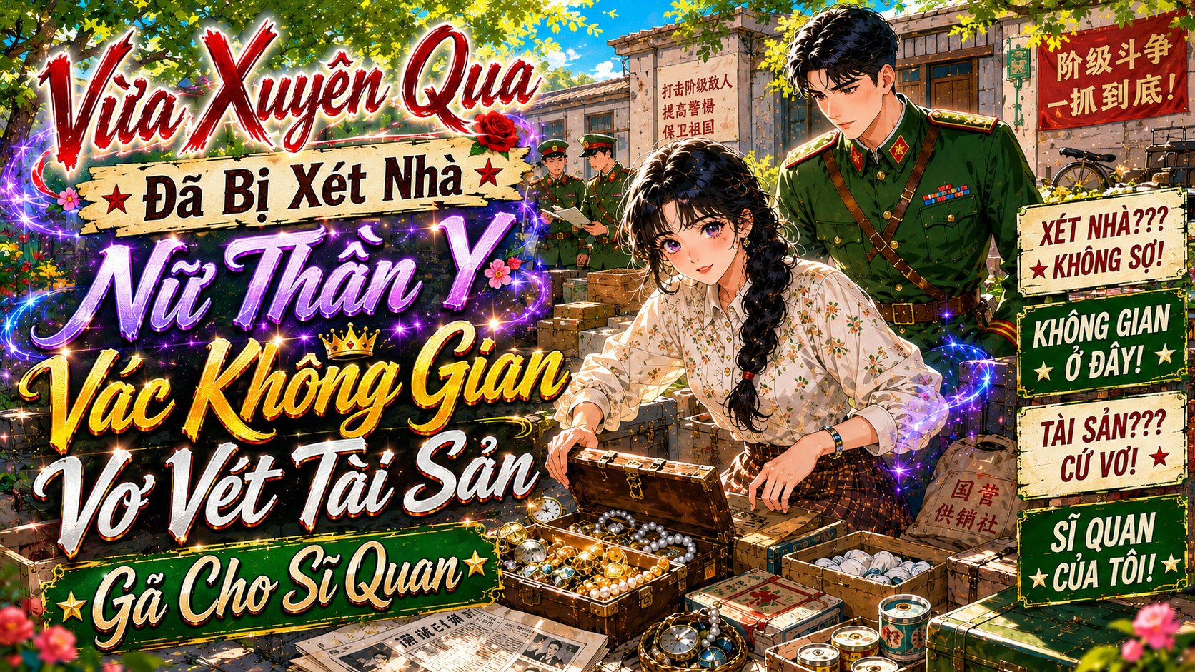 Vừa Xuyên Qua Đã Bị Xét Nhà, Nữ Thần Vác Không Gian Vơ Vét Tài Sản Gả Cho Sĩ Quan thumbnail