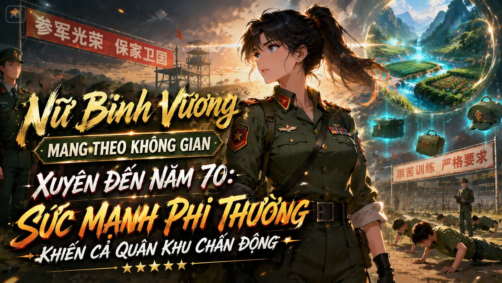 Nữ Binh Vương Mang Theo Không Gian Xuyên Năm 70: Sức Mạnh Phi Thường Khiến Cả Quân Khu Chấn Động thumbnail