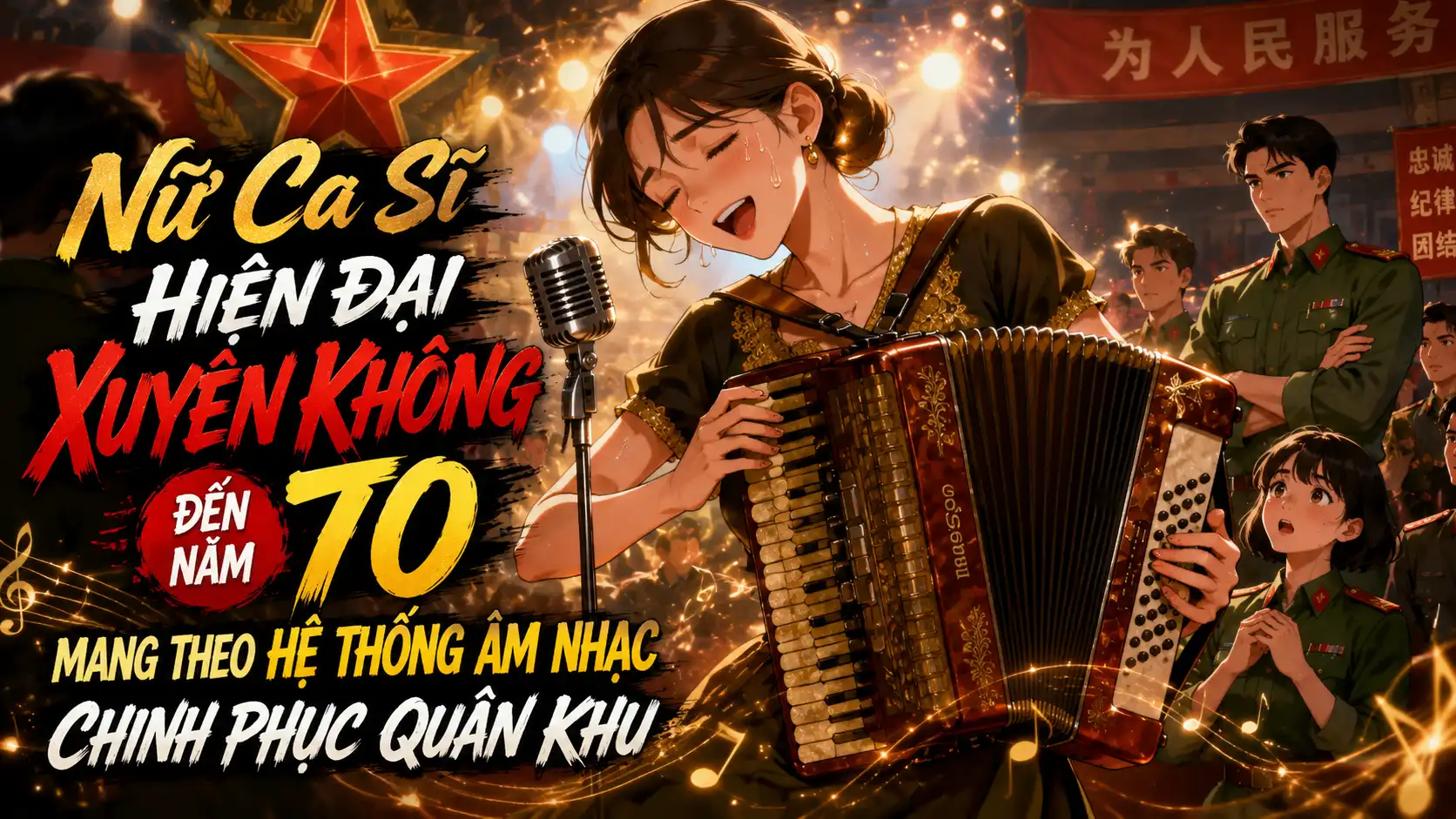 Nữ Ca Sĩ Hiện Đại Xuyên Không Đến Năm 70: Mang Theo Hệ Thống Âm Nhạc Chinh Phục Quân Khu thumbnail