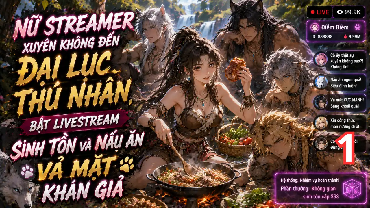 Nữ Streamer Xuyên Không Đến Đại Lục Thú Nhân, Bật Livestream Sinh Tồn Và Nấu Ăn Vả Mặt Khán Giả thumbnail